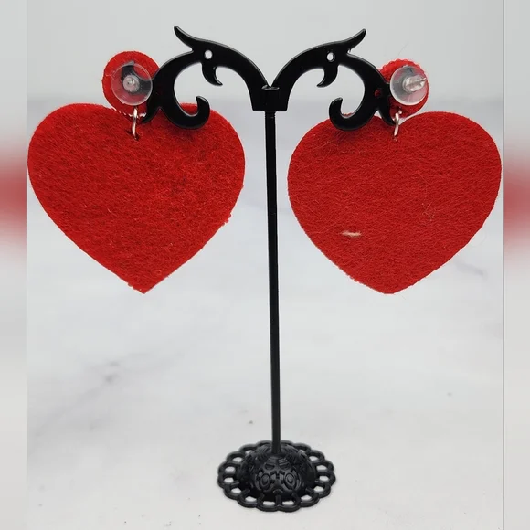 ❤️ Seed bead rainbow heart earrings - Picture 2 of 4